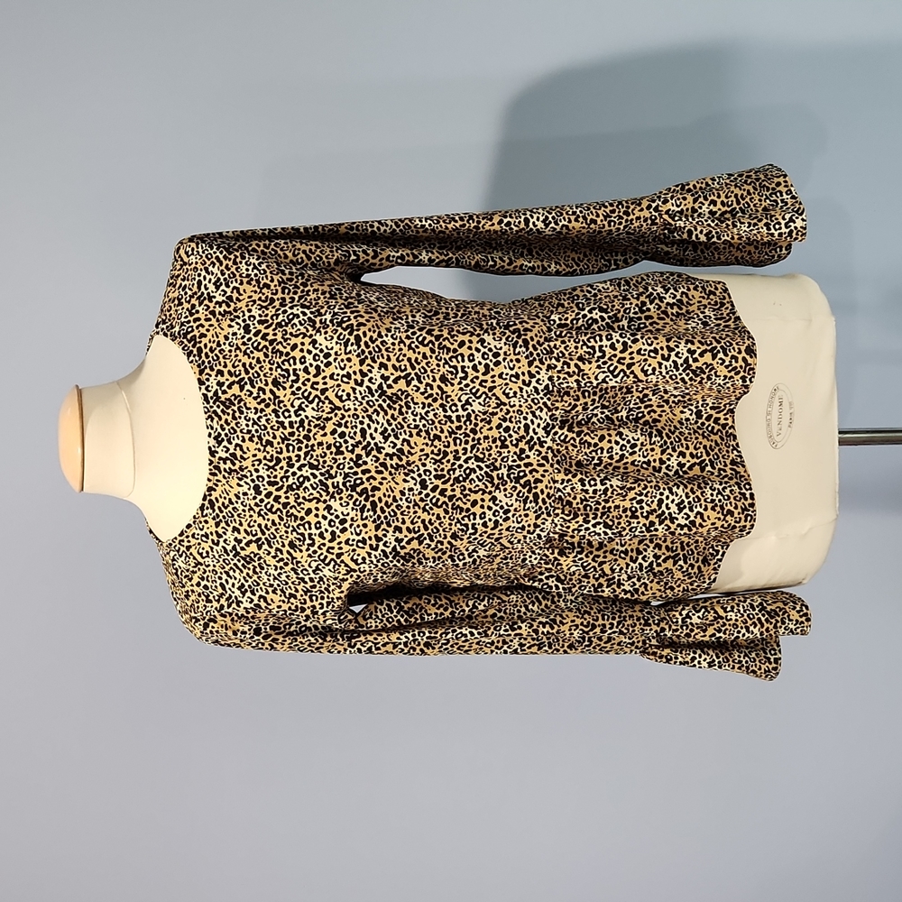 Asos leopard print bell sleeve peplum blouse